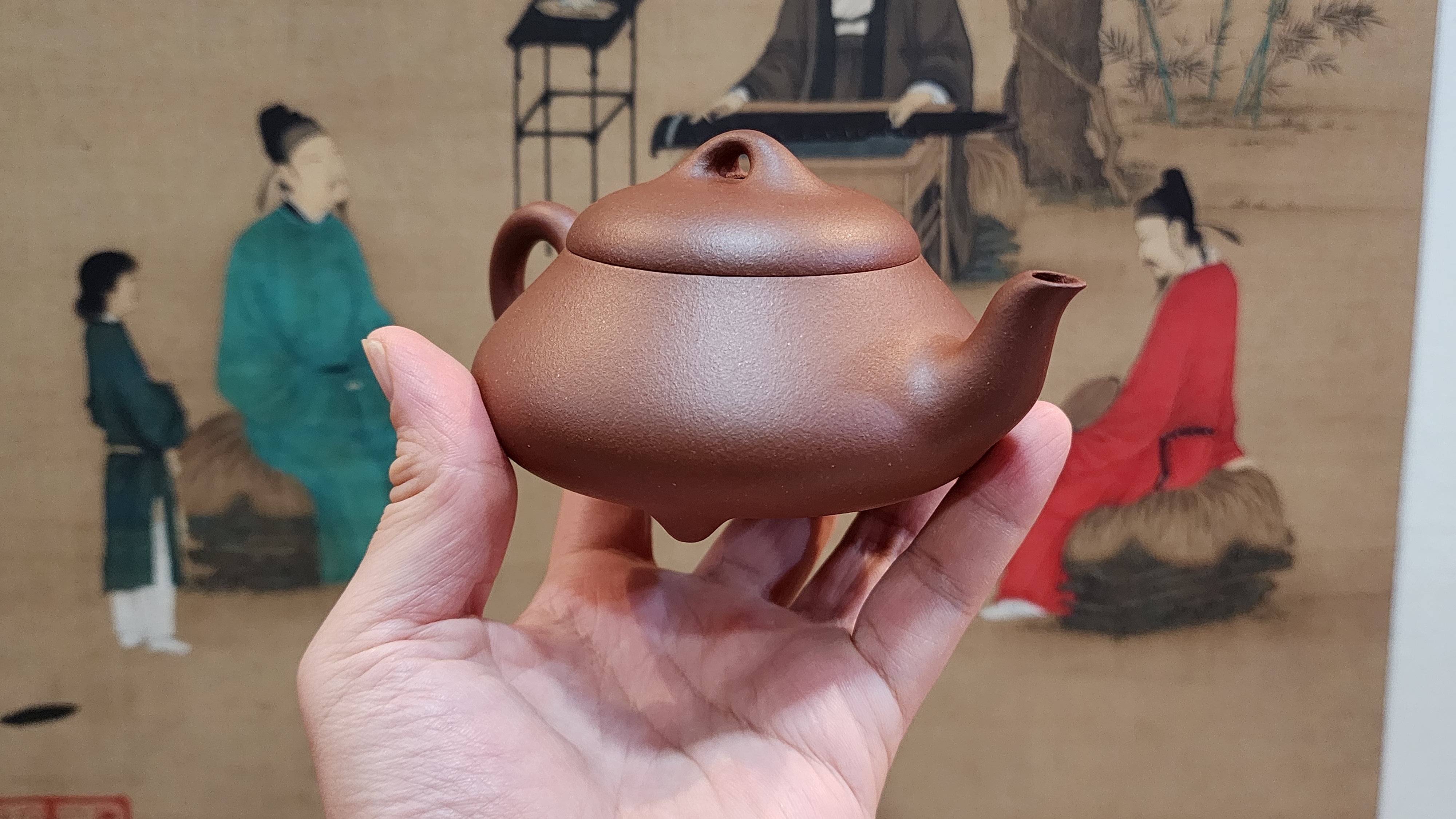 Han Tang Shi Piao 汉堂石瓢, 140ml, Gu Fa Lian Ni (Most Archaic Clay Forming) ~ Zi Ni *古法练泥~紫泥, L4 Assoc Master Du Cheng Yao 堵程尧。