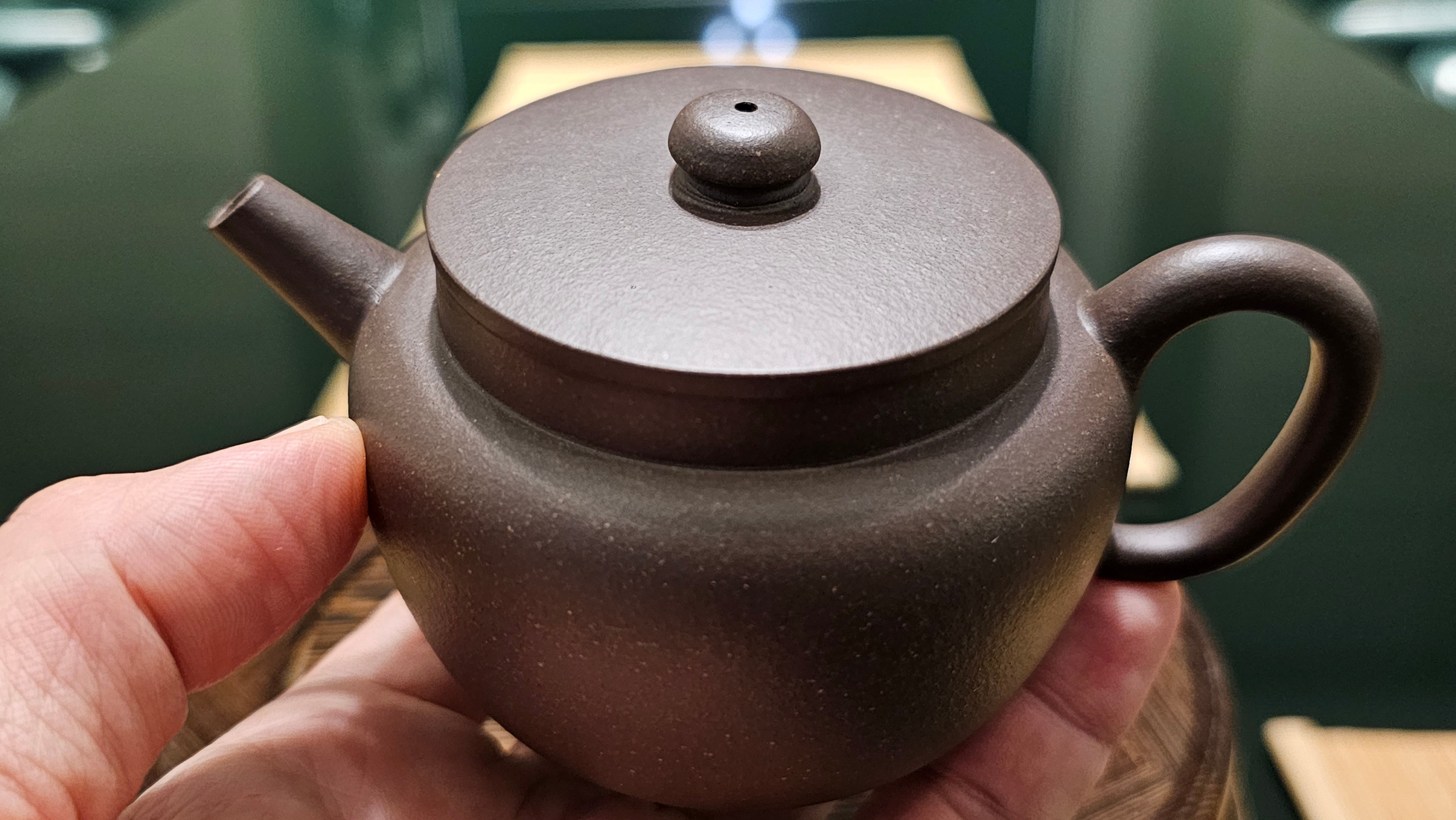 Ping Gai Lian Zi 平盖莲子, 150ml, Gu Fa Lian Ni (Most Archaic Clay Forming) ~ Qing Hui Duan Ni *古法练泥~青灰段泥, L4 Assoc Master Du Cheng Yao 堵程尧。