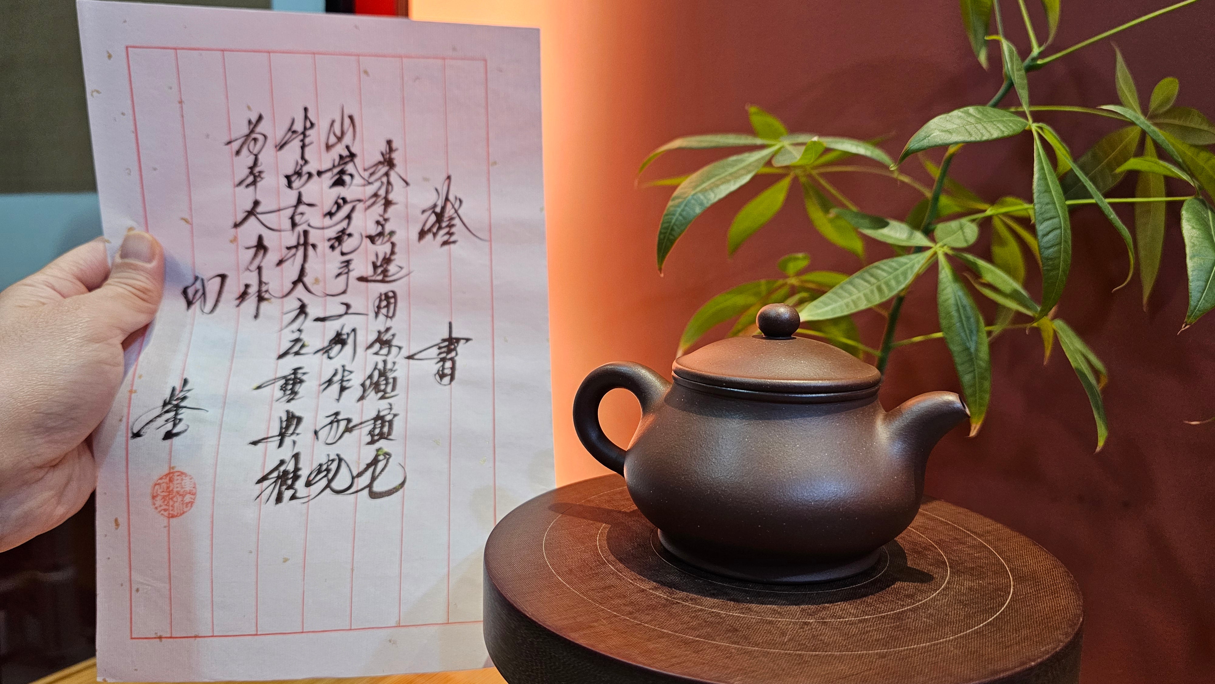 Pan Hu 番壶, 205.5ml, DiCaoQing ZiNi 底槽青紫泥, by our Collaborative Craftsman Chen Fa Chu 陈法初。