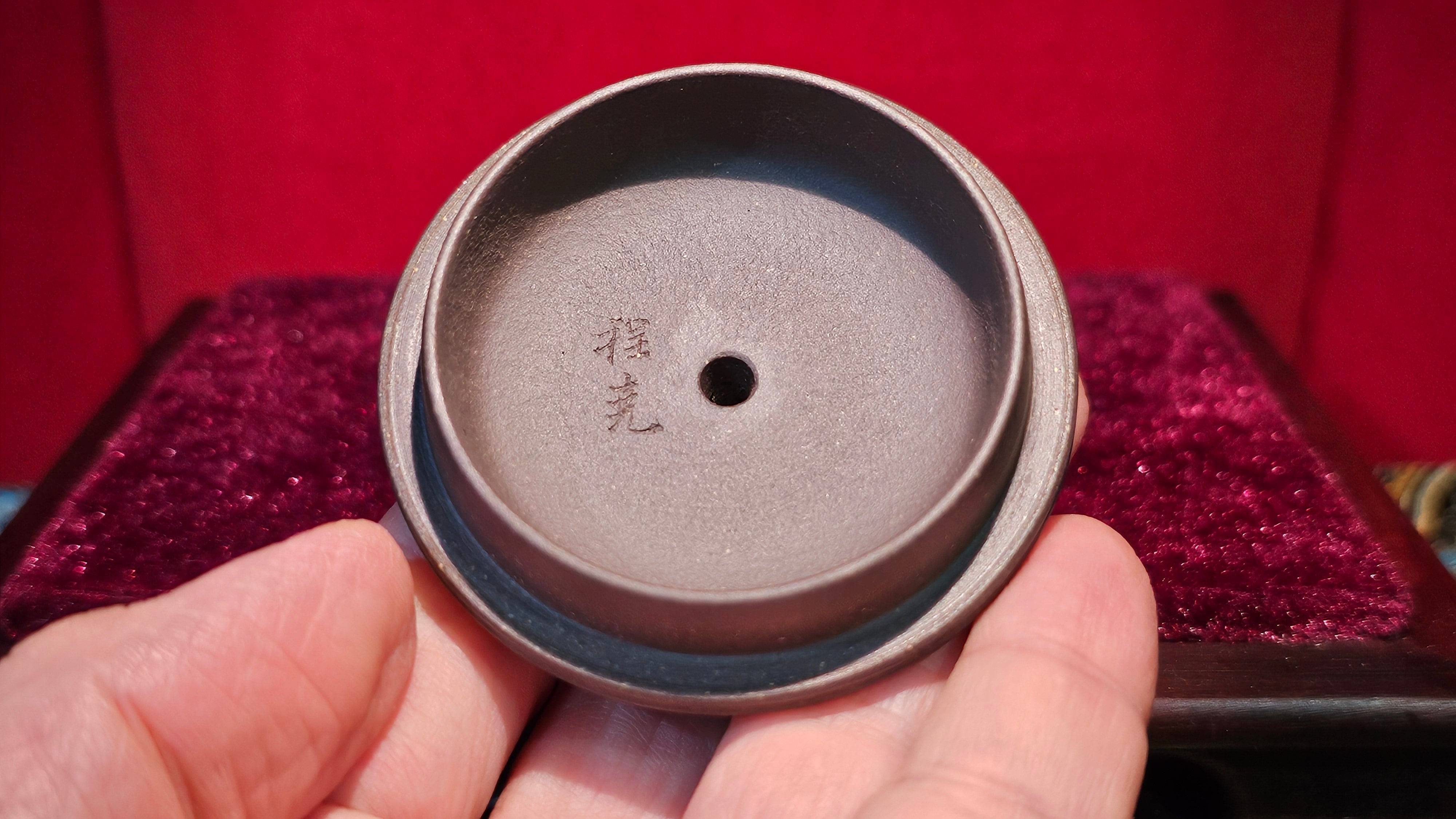 Ping Gai Gong Deng 平盖宫灯, 210.5ml, Gu Fa Lian Ni (Most Archaic Clay Forming) ~ Qing Hui Duan Ni *古法练泥~青灰段泥, L4 Assoc Master Du Cheng Yao 堵程尧