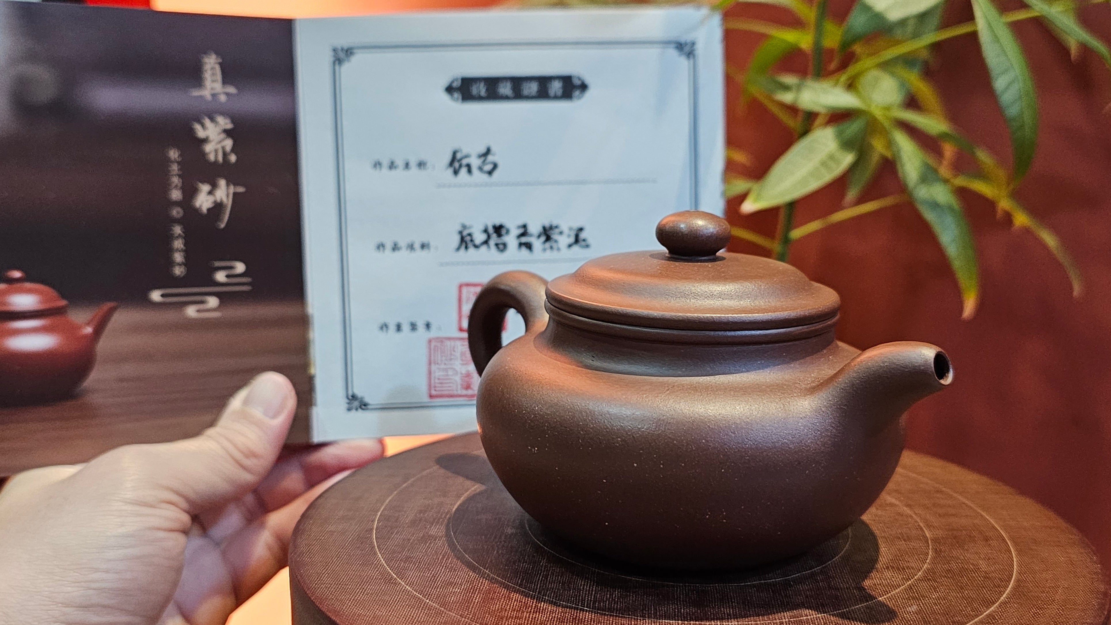 Fang Gu 仿古, 209.9ml, Di Cao Qing Zi Ni 底槽青紫泥, by our Collaborative Craftsman Chen Fa Chu 陈法初。