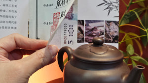 Da Bin Ru Yi 大彬如意, 185.8ml, Di Cao Qing Zi Ni 底槽青紫泥, by our Collaborative Craftsman Zhang Huan 张欢。