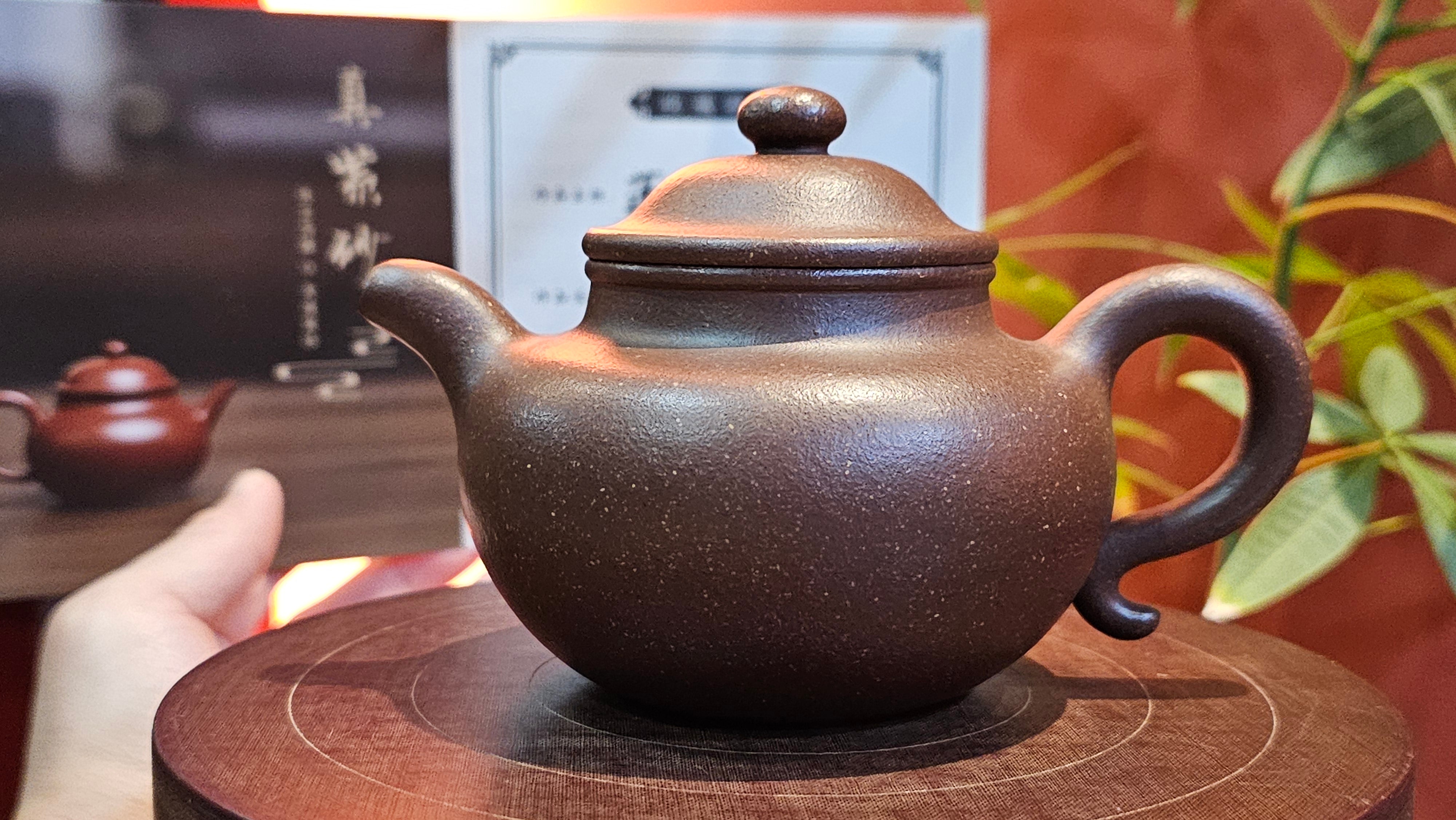 Lian Zi 莲子, 260.7ml, Lao Zi Ni 老紫泥 (Particular High Graininess, and Low Sieve Count), by Craftsman Chen Fa Chu 陈法初。(Some fun photos included here, taken with Chen Fa Chu as well!)