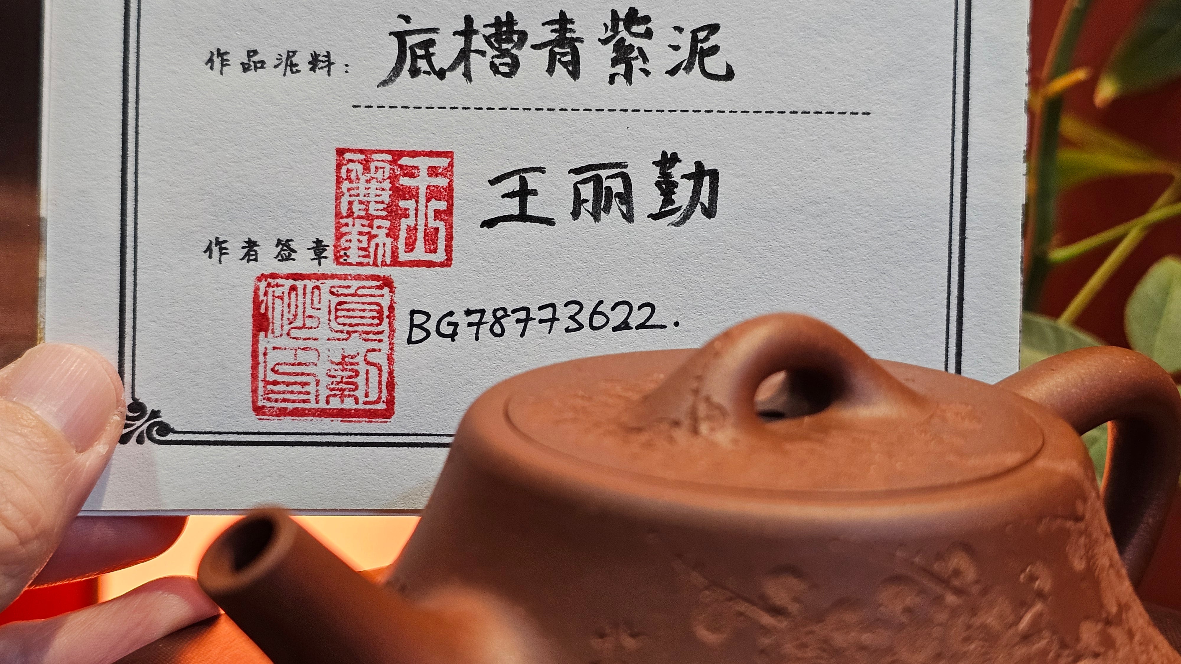 Shi Piao ~ Chu Piao 础瓢, 186.3ml, with TOTAL Engraving 满刻! Of Plum Blossoms Engraving 梅刻绘, Di Cao Qing Zi Ni 底槽青紫泥, with Plum Blossoms engraving 梅刻绘, by our collaborative Craftsmen Wang Li Qin 王丽勤 and Mu Shan 牧山。