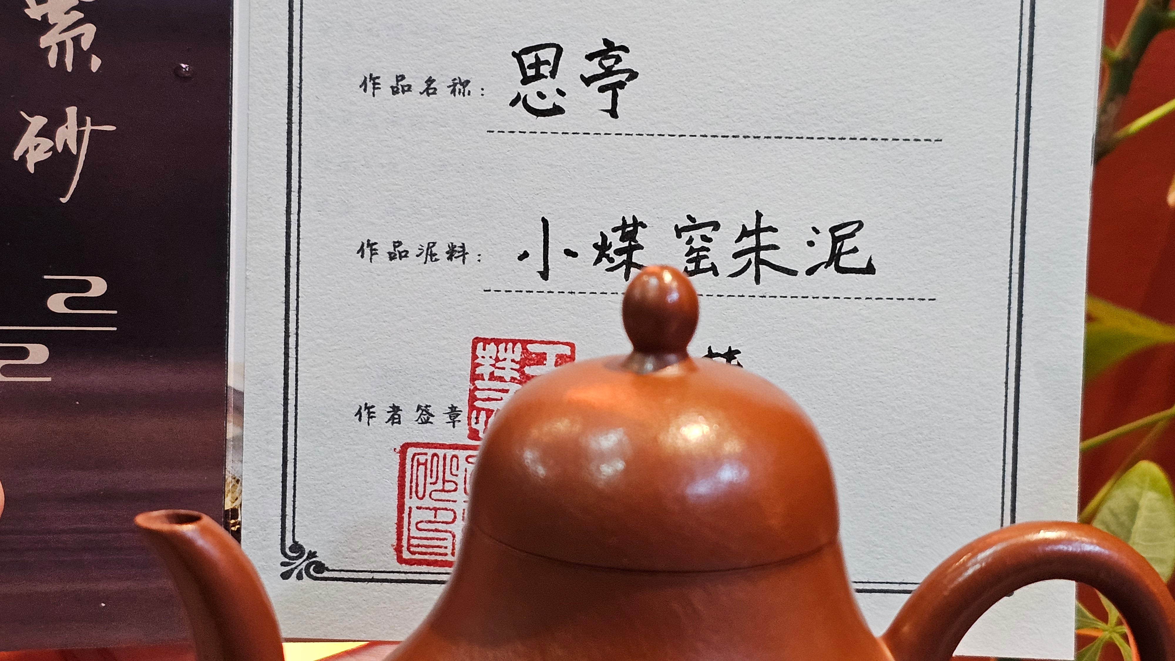 Si Ting 思亭, 196.8ml, Xiao Mei Yao Zhu Ni 小煤窑朱泥,  by our Collaborative Senior Craftsman Wang Hui 王慧。